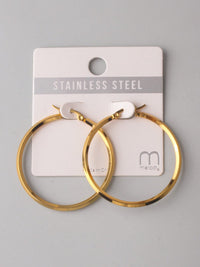 FASHION GOLD STAINLESS STEEL HOOPS EARRINGS