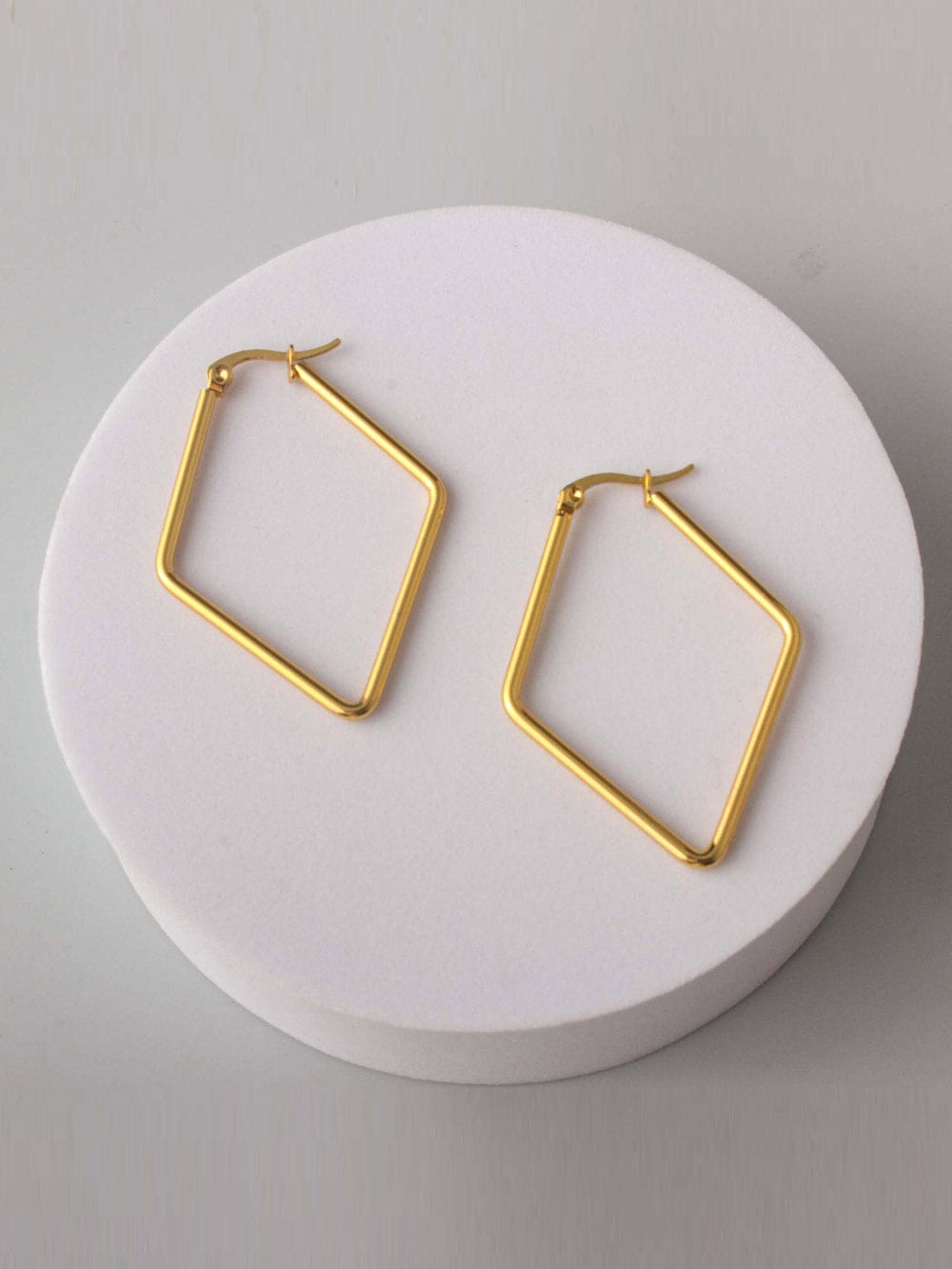 FASHION GOLD STAINLESS STEEL HOOPS EARRINGS