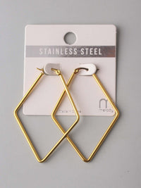 FASHION GOLD STAINLESS STEEL HOOPS EARRINGS