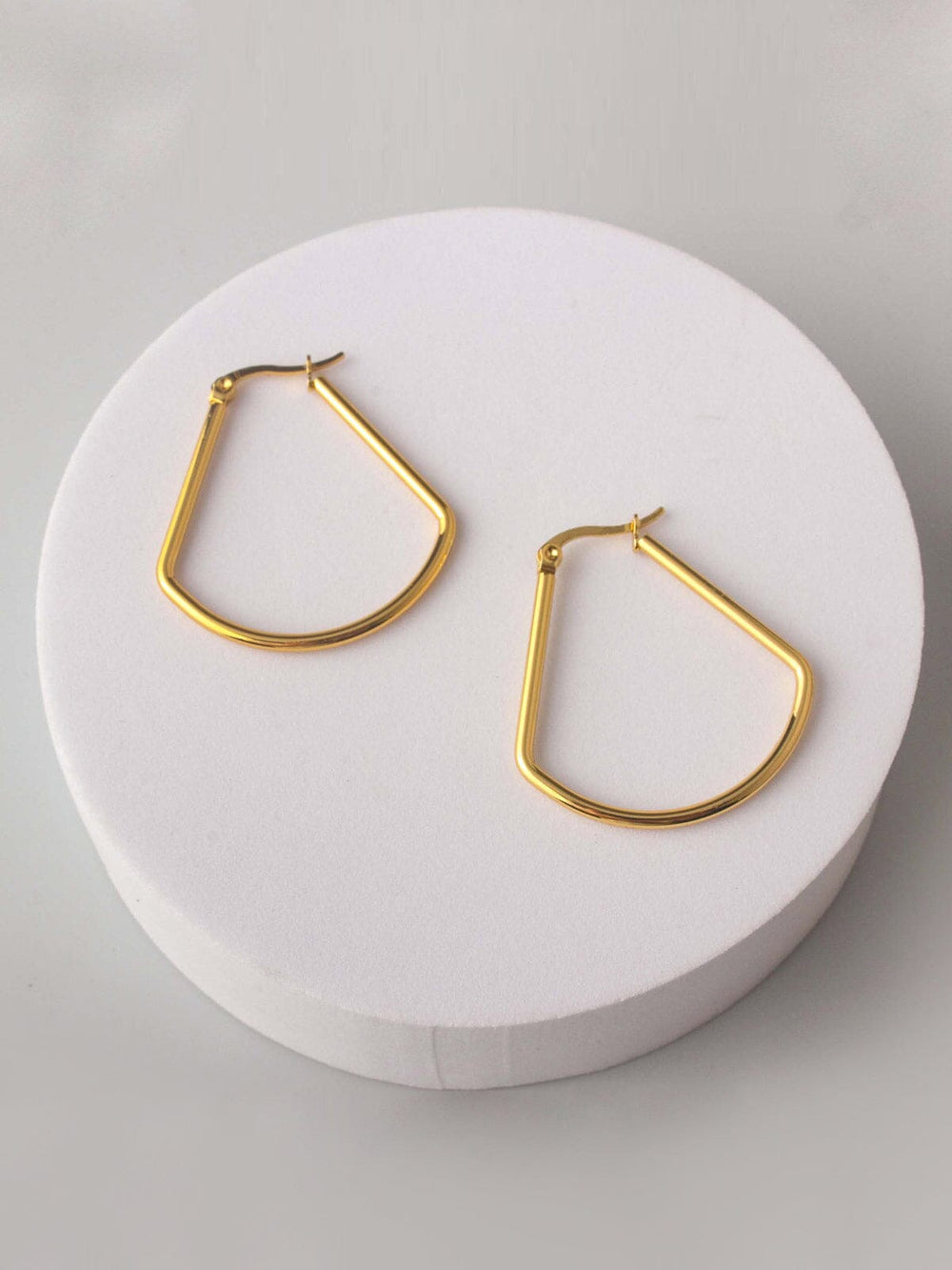 FASHION GOLD STAINLESS STEEL HOOPS EARRINGS
