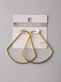 FASHION GOLD STAINLESS STEEL HOOPS EARRINGS