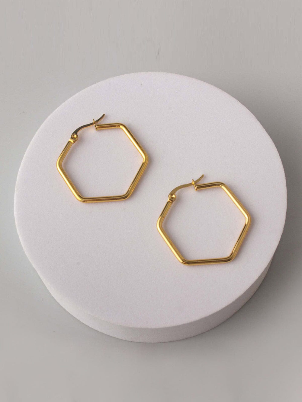 FASHION GOLD STAINLESS STEEL HOOPS EARRINGS