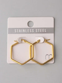 FASHION GOLD STAINLESS STEEL HOOPS EARRINGS