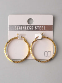 FASHION GOLD STAINLESS STEEL HOOPS EARRINGS