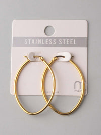 FASHION GOLD STAINLESS STEEL HOOPS EARRINGS
