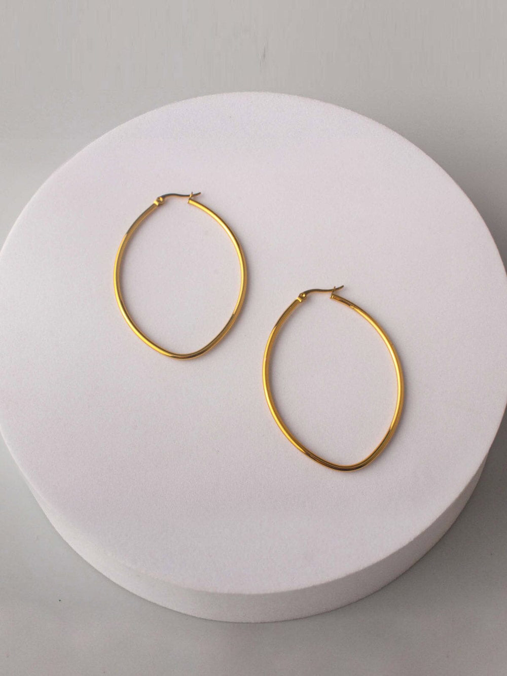 FASHION GOLD STAINLESS STEEL HOOPS EARRINGS