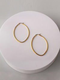 FASHION GOLD STAINLESS STEEL HOOPS EARRINGS