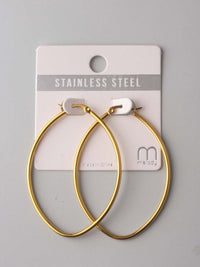 FASHION GOLD STAINLESS STEEL HOOPS EARRINGS
