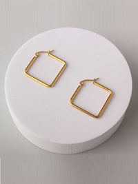 FASHION GOLD STAINLESS STEEL HOOPS EARRINGS