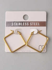 FASHION GOLD STAINLESS STEEL HOOPS EARRINGS