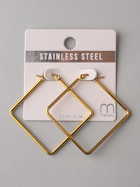 FASHION GOLD STAINLESS STEEL HOOPS EARRINGS