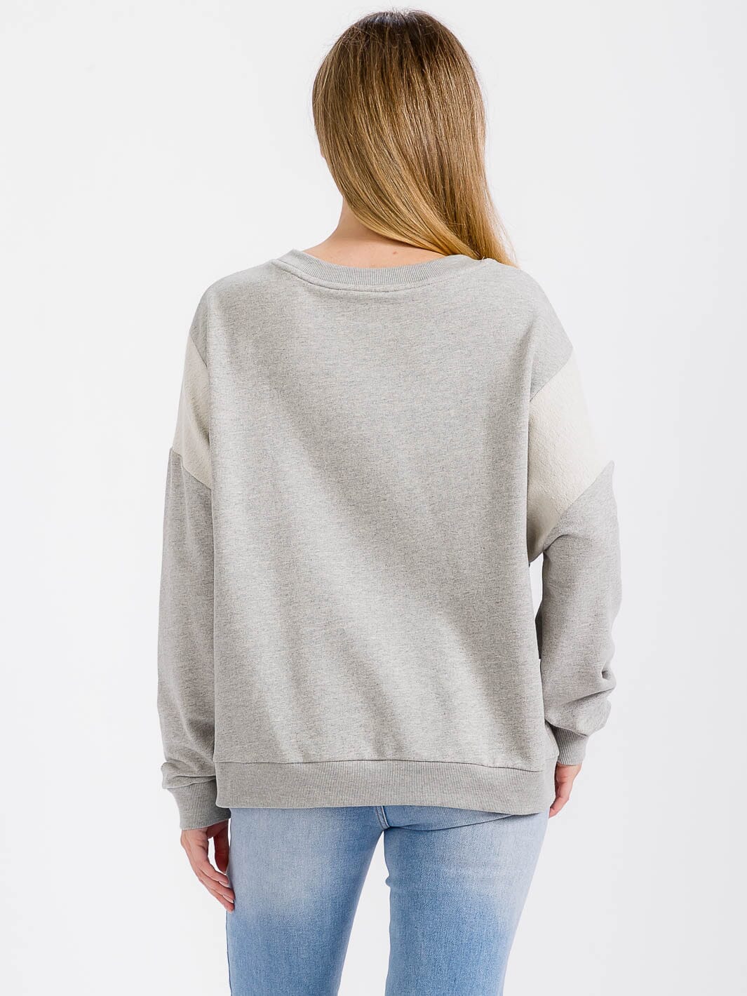 WOMEN'S LONG SLEEVE GRAPHIC COLORBLOCK PULLOVER SWEATER