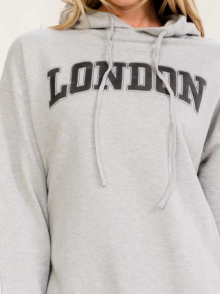 WOMEN'S LONG SLEEVE LONDON PULLOVER HOODED SWEATER