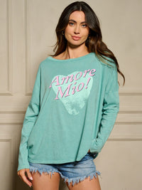WOMEN'S LONG SLEEVE GRAPHIC BLOUSE TOP