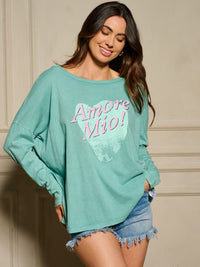 WOMEN'S LONG SLEEVE GRAPHIC BLOUSE TOP