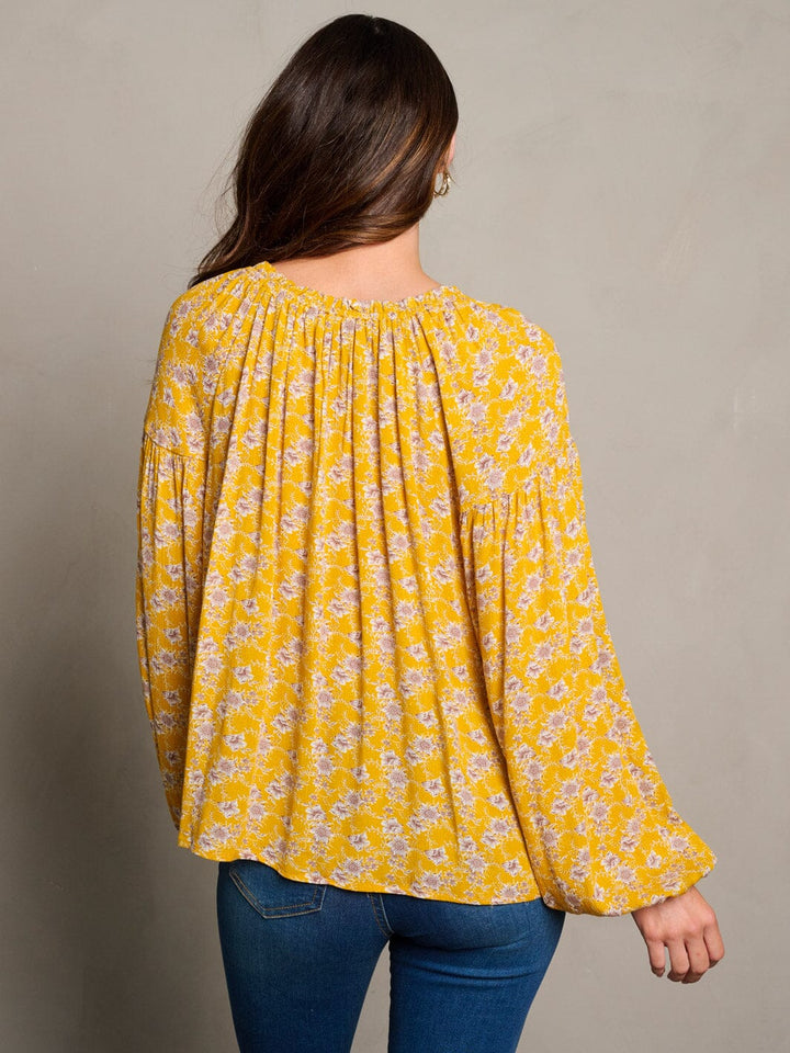 WOMEN'S LONG SLEEVE TUNIC FLORAL BLOUSE TOP