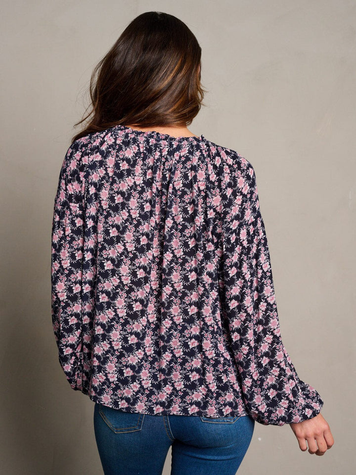 WOMEN'S LONG SLEEVE TUNIC FLORAL BLOUSE TOP
