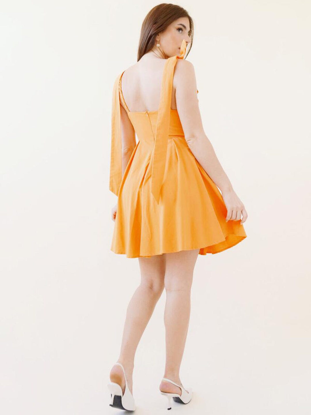 WOMEN'S SLEEVELESS ADJUSTABLE STRAPS POCKETS FIT & FLARE MINI DRESS