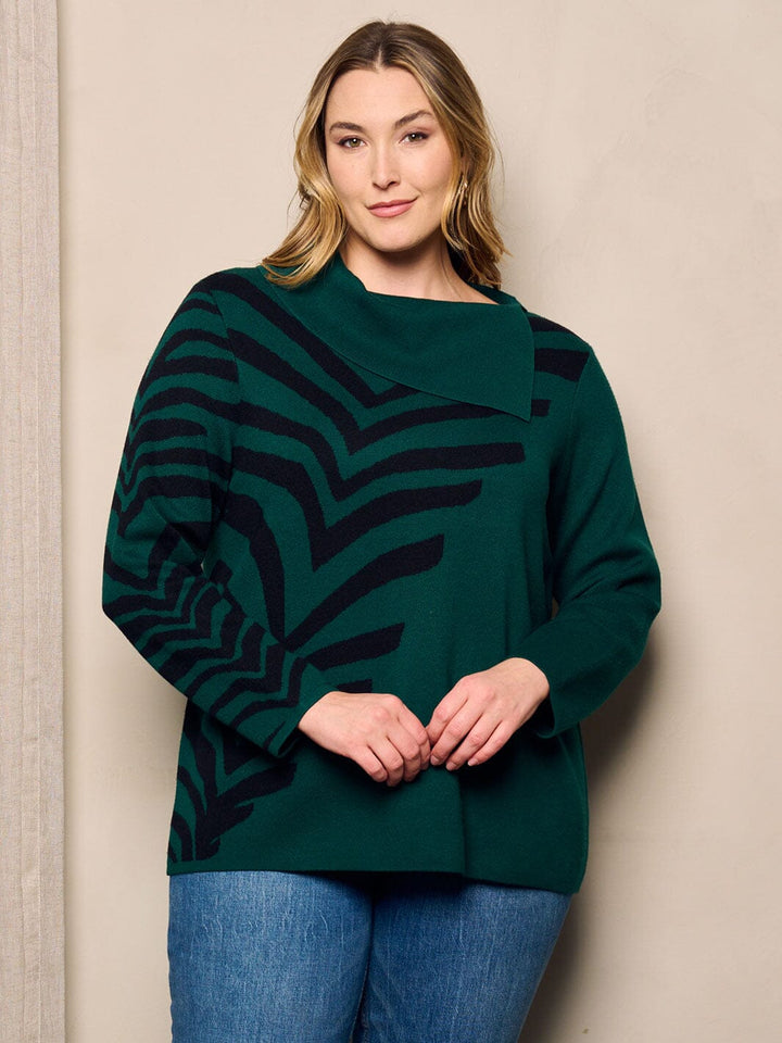 PLUS SIZE LONG SLEEVE COLLAR DETAILED BLOUSE TOP