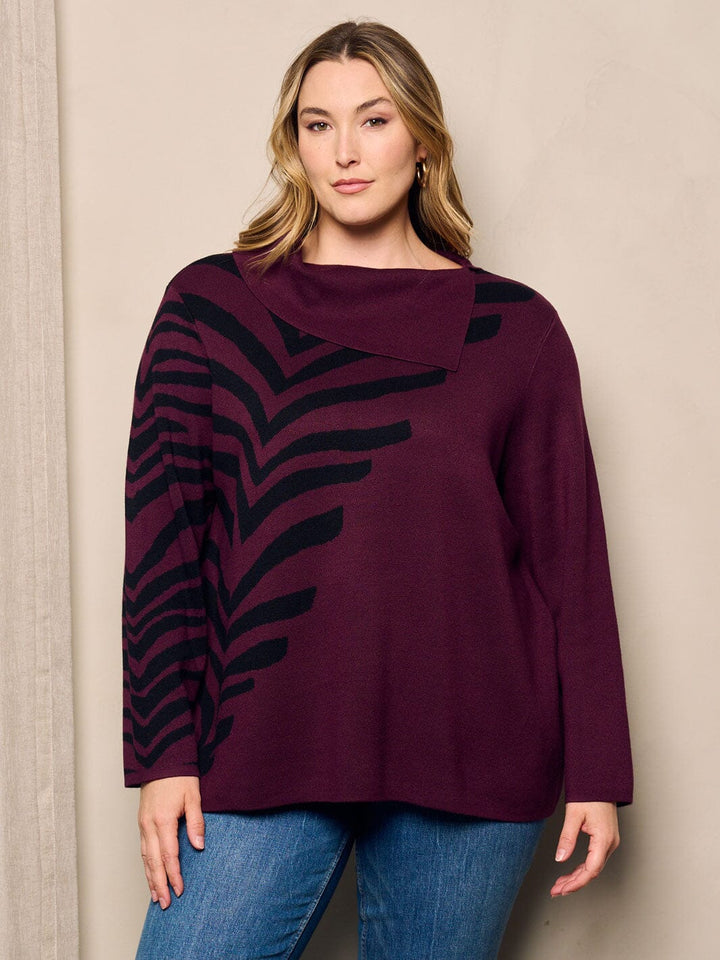 PLUS SIZE LONG SLEEVE COLLAR DETAILED BLOUSE TOP