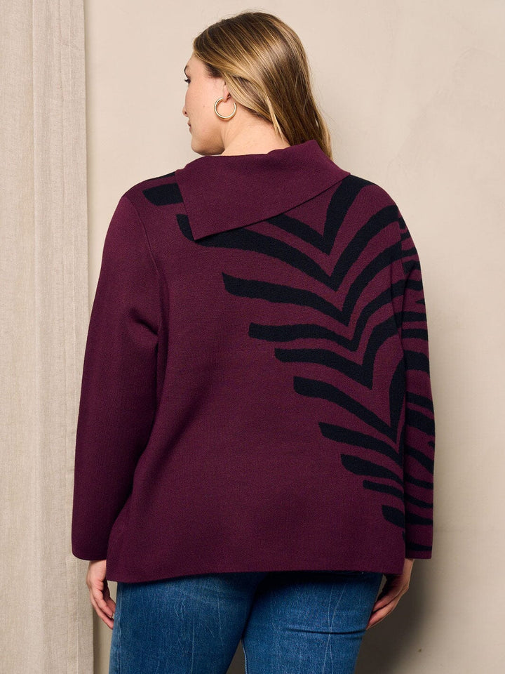 PLUS SIZE LONG SLEEVE COLLAR DETAILED BLOUSE TOP