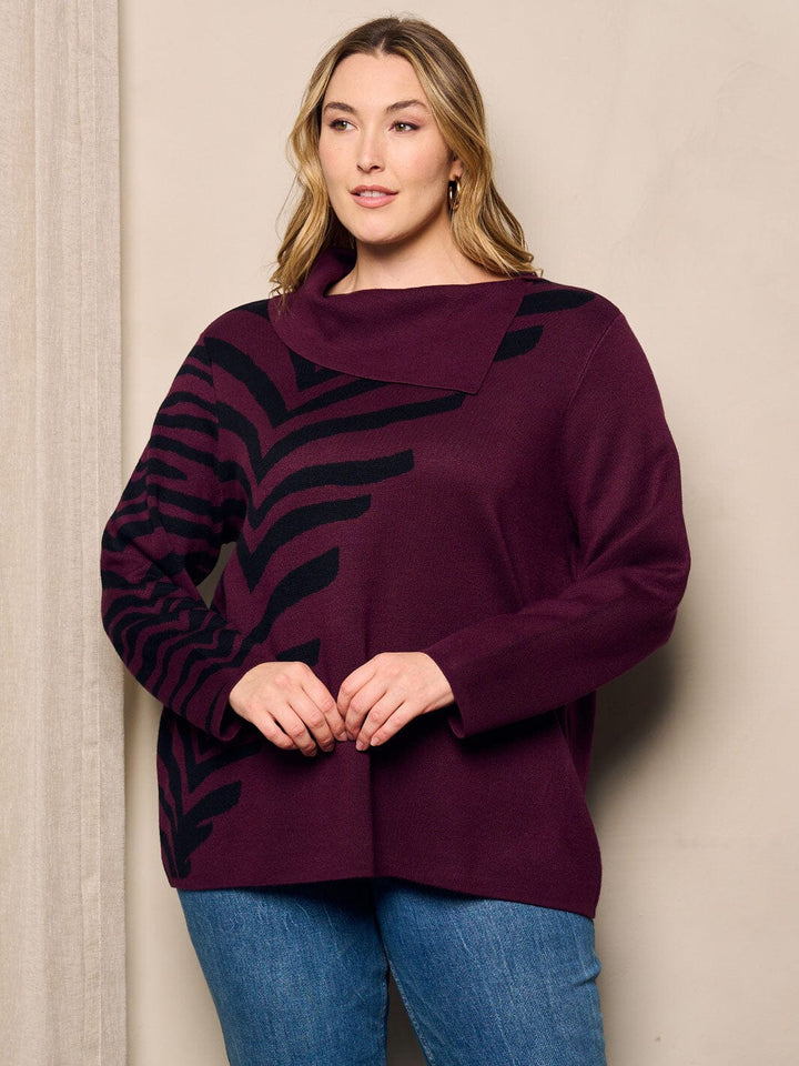 PLUS SIZE LONG SLEEVE COLLAR DETAILED BLOUSE TOP