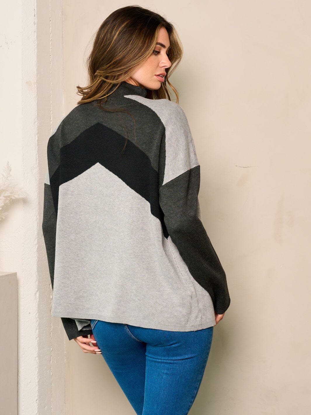 WOMEN'S LONG SLEEVES MOCK NECK TUNIC TOP