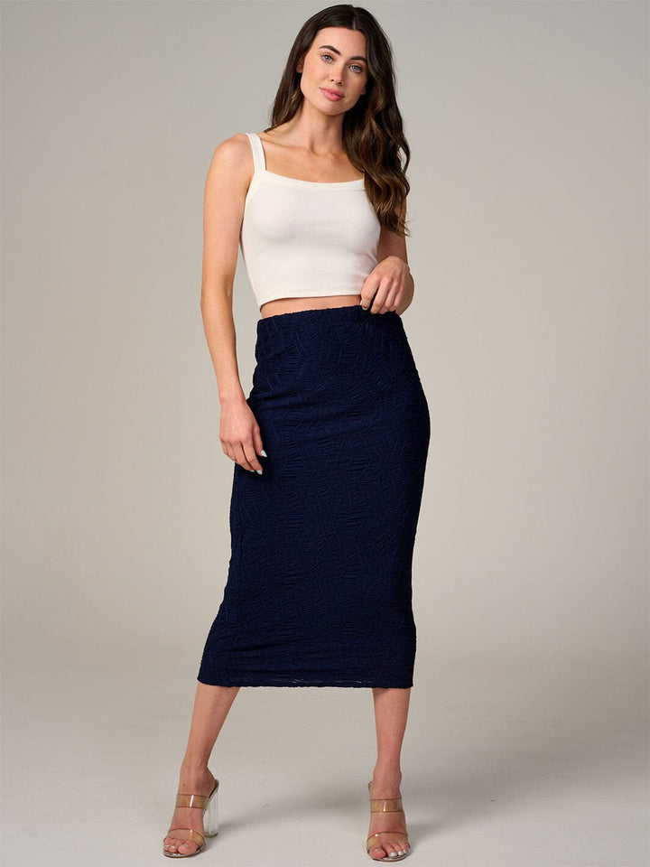 WOMEN'S ELASTIC WAIST RUCHED DETAILED MAXI SKIRT