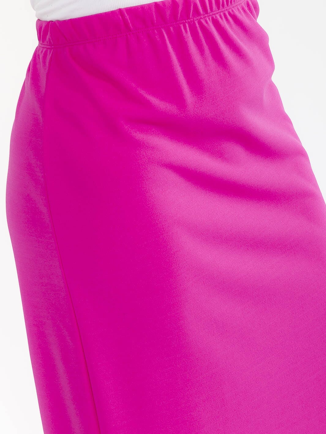 PLUS SIZE ELASTIC WAIST SOLID MAXI SKIRT