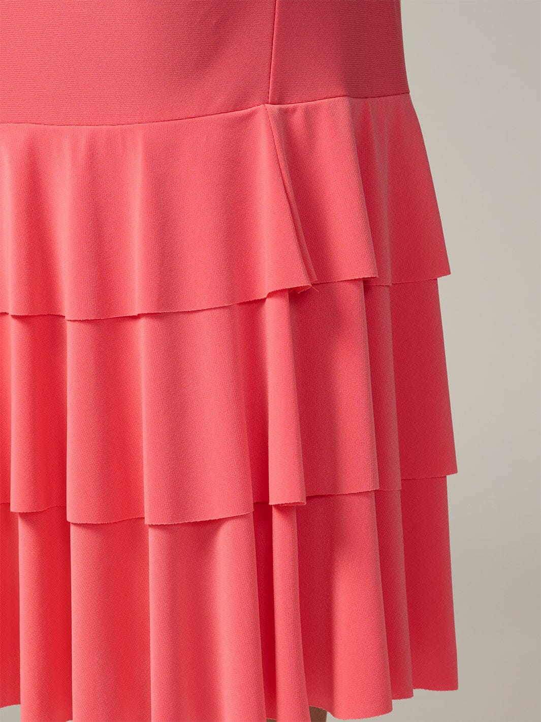 WOMEN'S ELASTIC WAIST TIERED RUFFLE BOTTOM HEM MIDI SKIRT