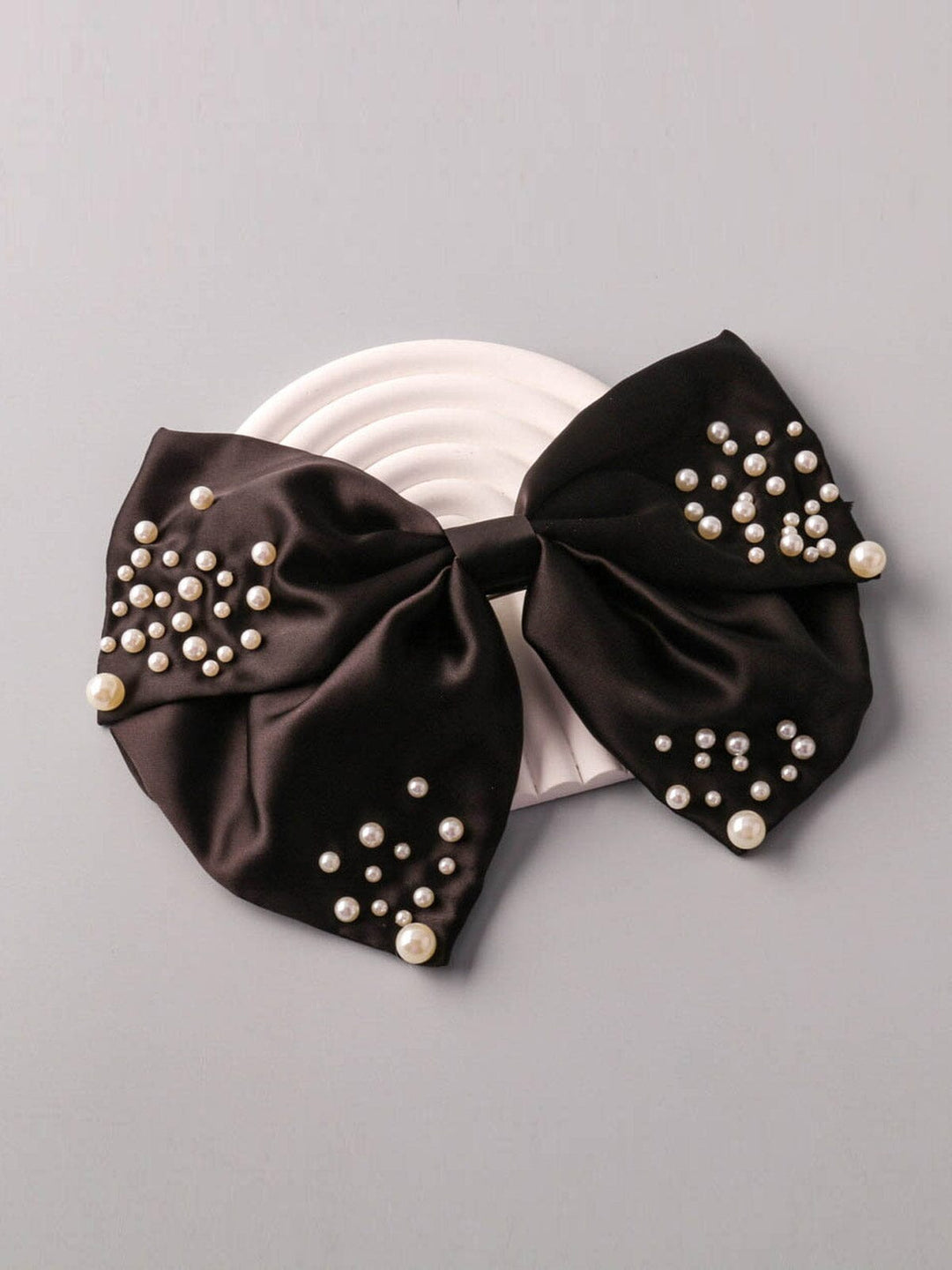 FASHION PEARL BOW HAIR BARRETTE