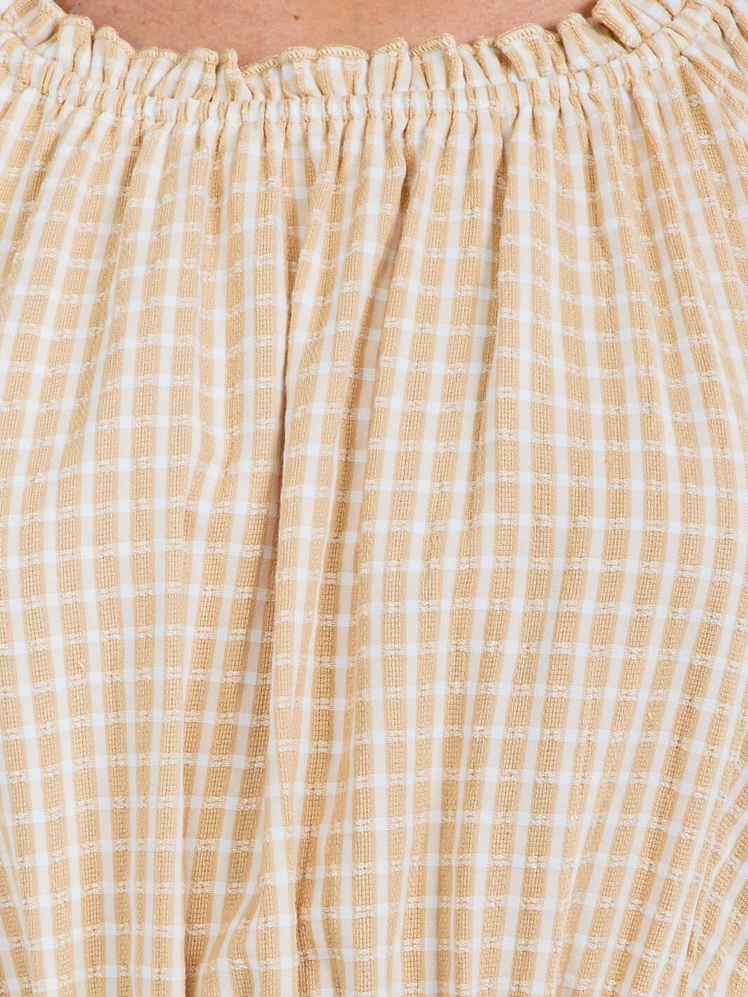 WOMEN'S SHORT SLEEVE ELASTIC WAIST POCKETS PLAID MINI DRESS