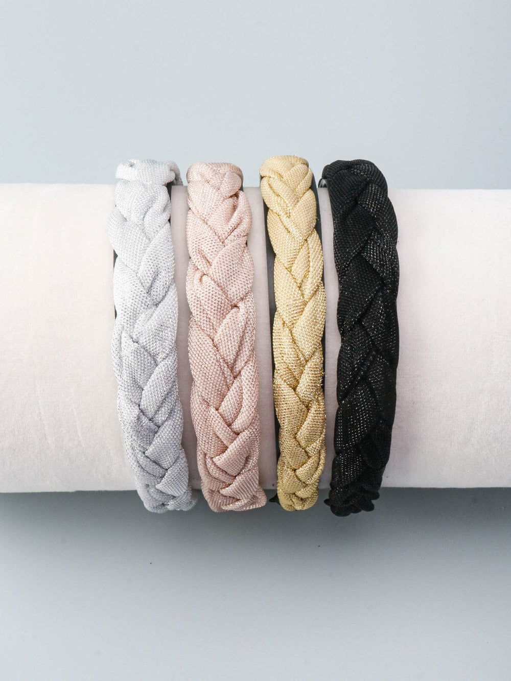 WOMEN'S ASSORTED COLORS SHIMMER BRAIDS HEADBANDS