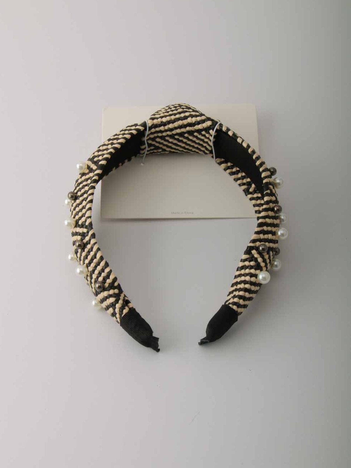 FASHION COLORBLOCK PEARL DETAILED HEADBANDS