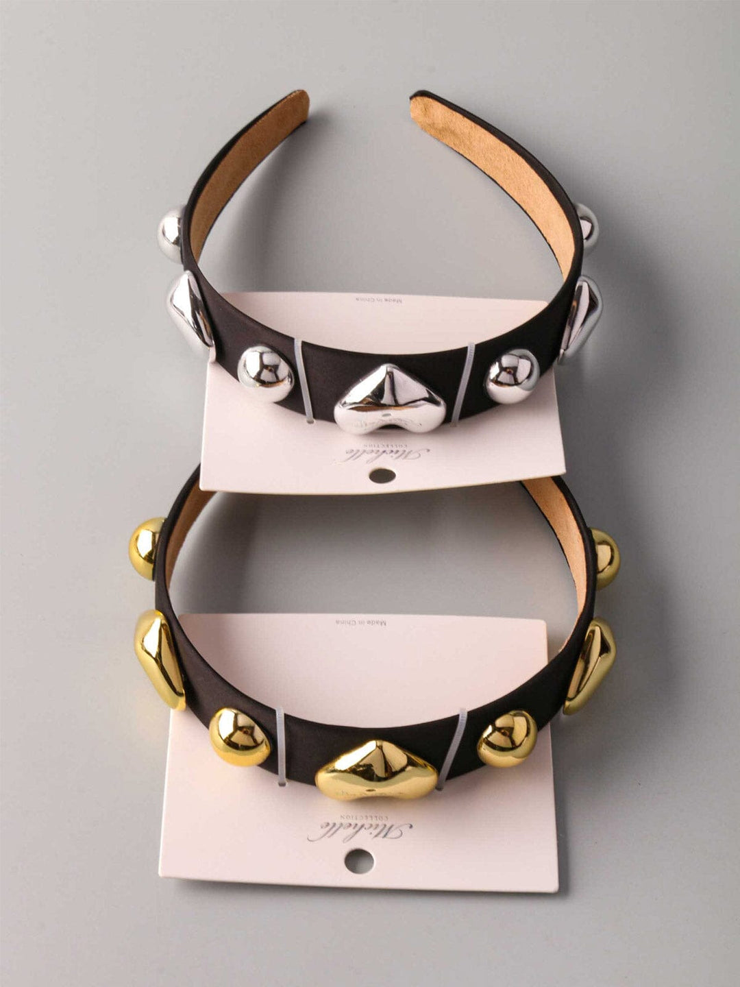 FASHION GOLD & SILVER HEART DETAILED HEADBANDS