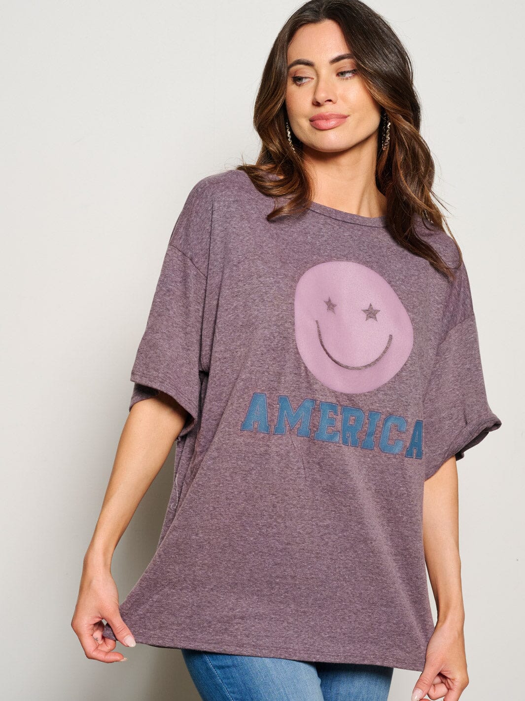WOMEN'S SHORT SLEEVE AMERICA GRAPHIC TOP
