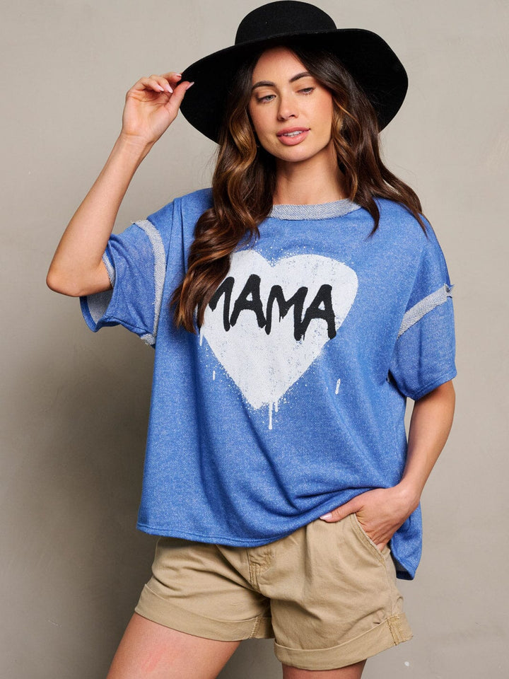 WOMEN'S SHORT SLEEVE GRAPHIC TUNIC TOP