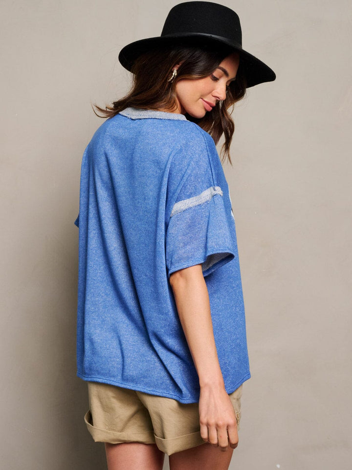 WOMEN'S SHORT SLEEVE GRAPHIC TUNIC TOP