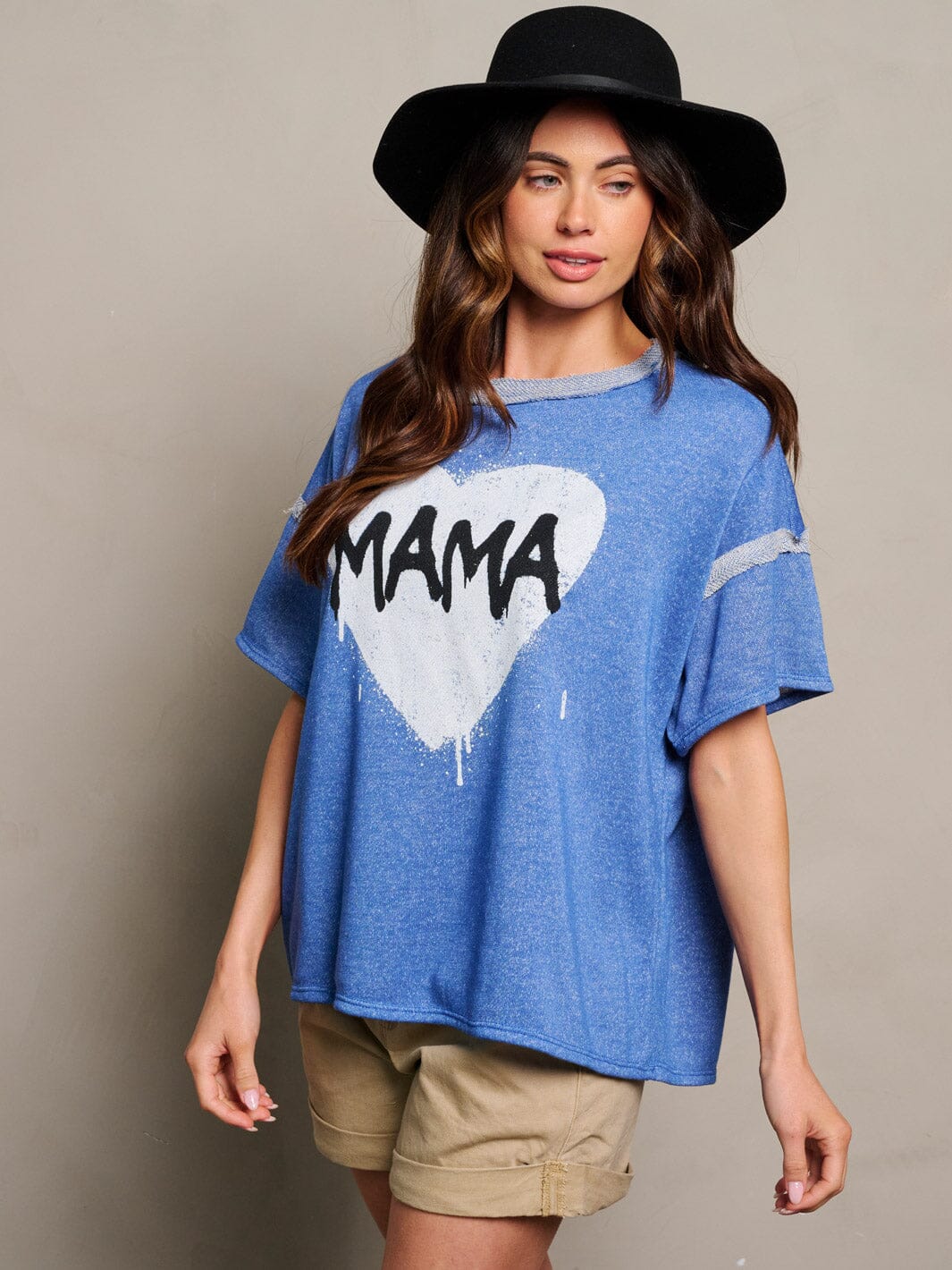 WOMEN'S SHORT SLEEVE GRAPHIC TUNIC TOP