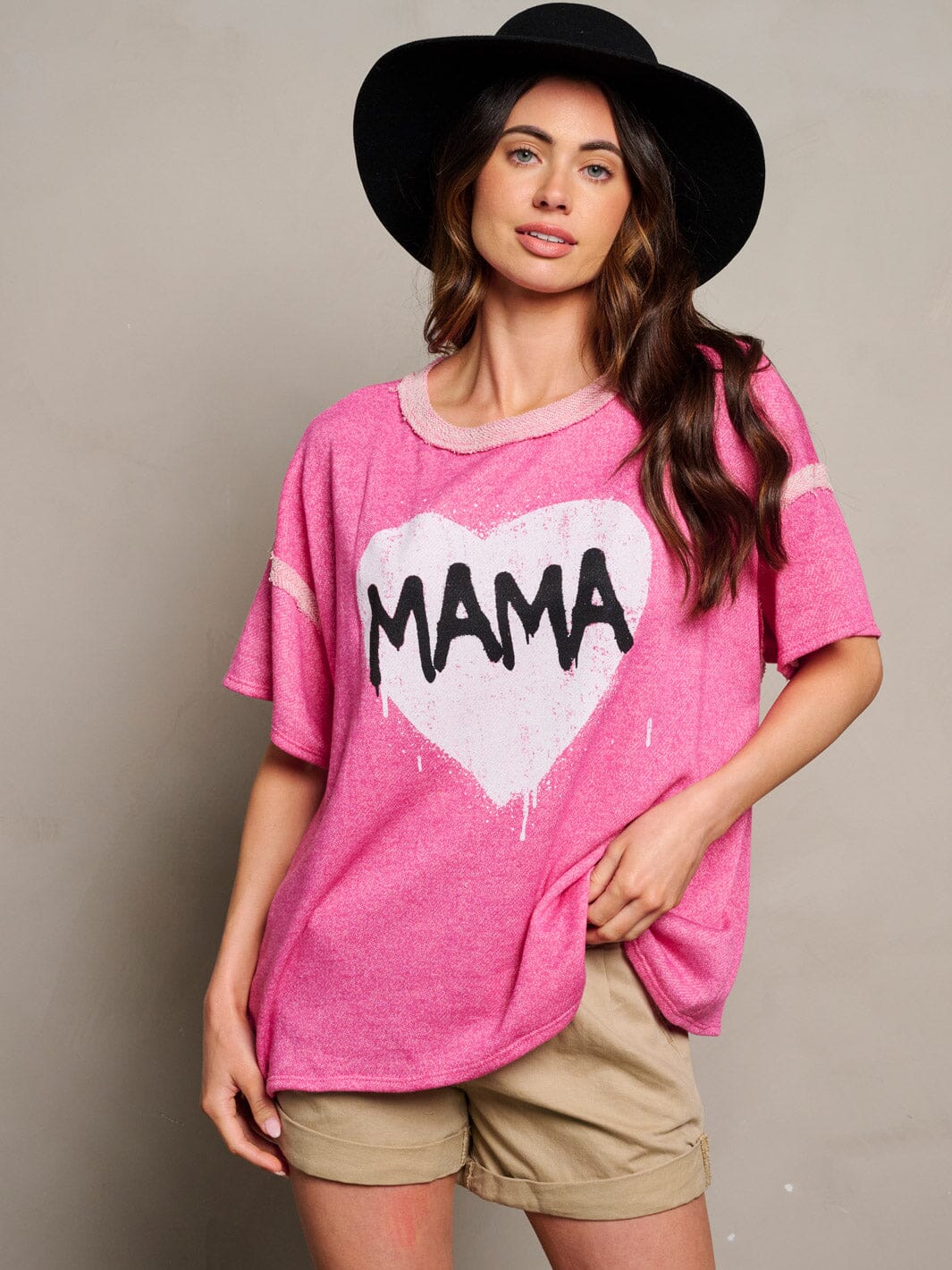 WOMEN'S SHORT SLEEVE GRAPHIC TUNIC TOP