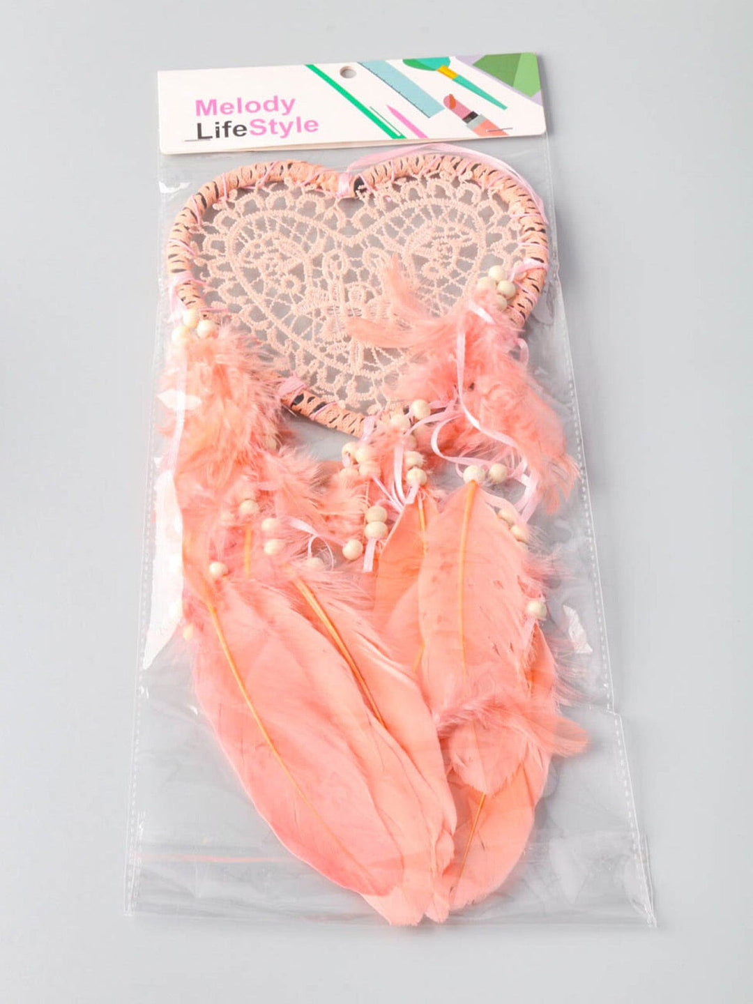 WALL DECOR PINK HEART DREAM CATCHER