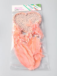 WALL DECOR PINK HEART DREAM CATCHER