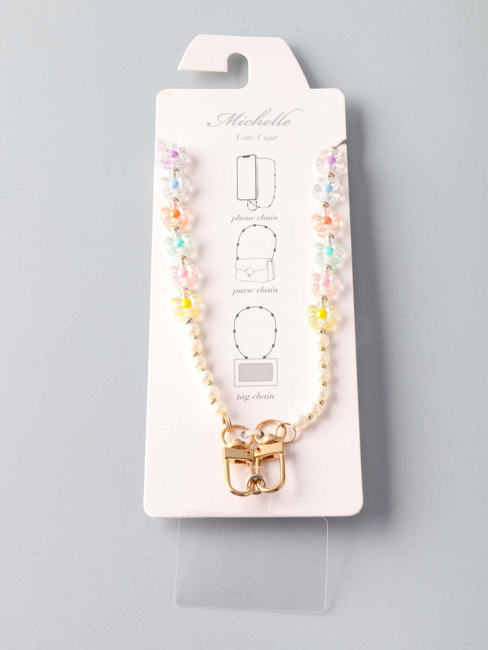 ASSORTED FLOWERS COLORS MULTI USE PHONE CHAINS