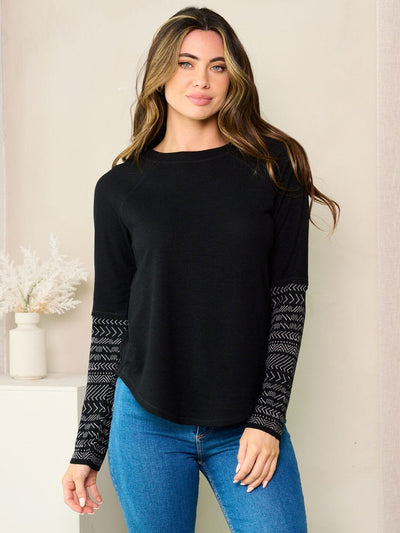 WOMEN'S LONG CUFF SLEEVE TUNIC TOP