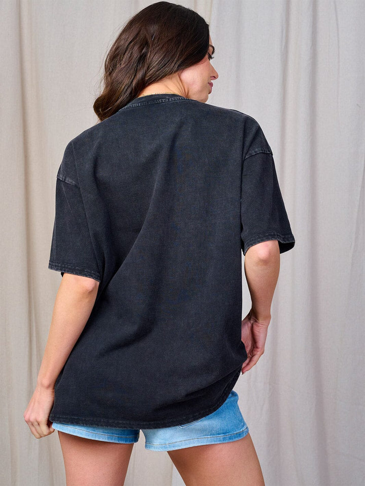 WOMEN'S SHORT SLEEVE STUDS DETAILED TOP