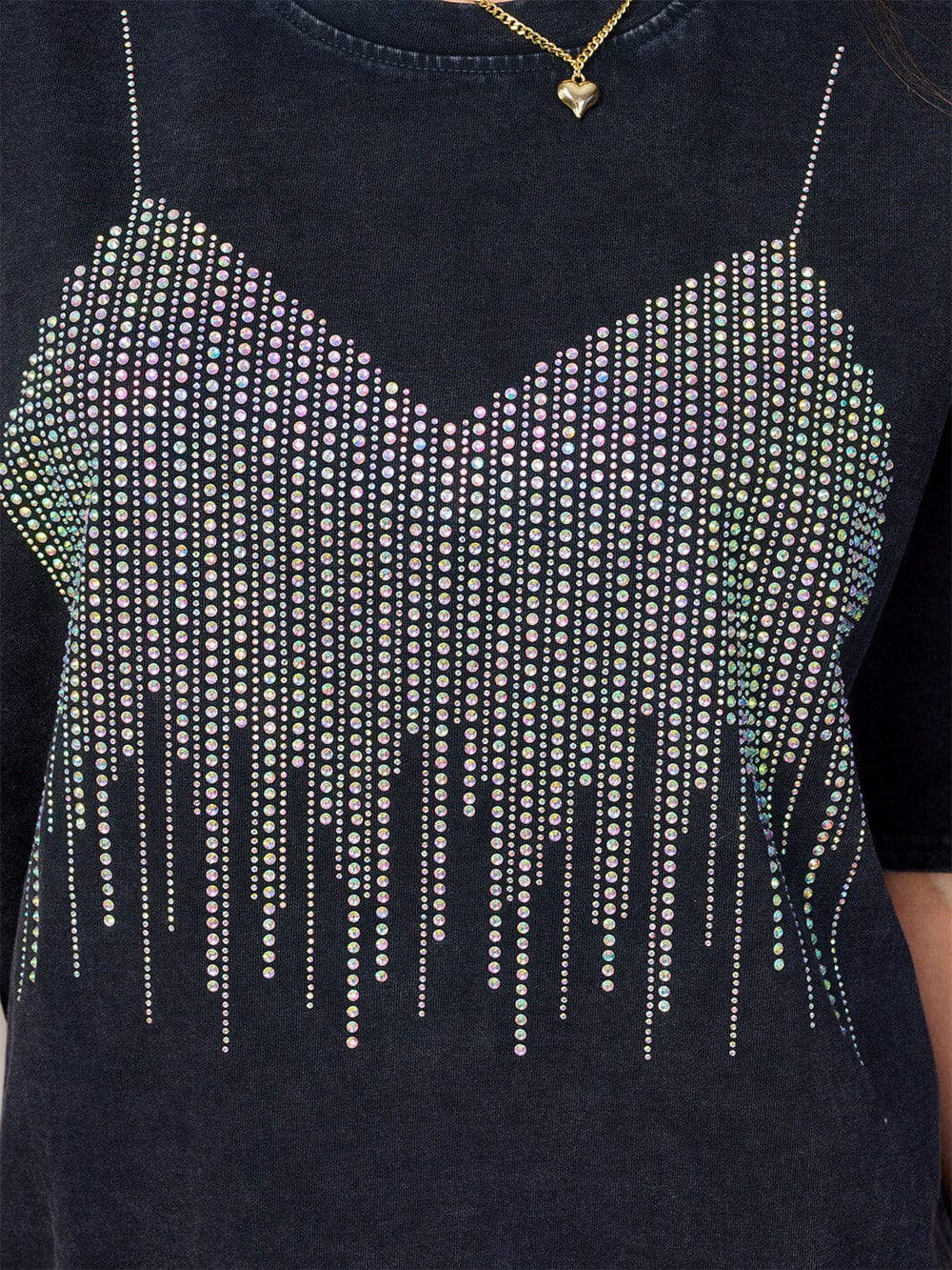 WOMEN'S SHORT SLEEVE STUDS DETAILED TOP