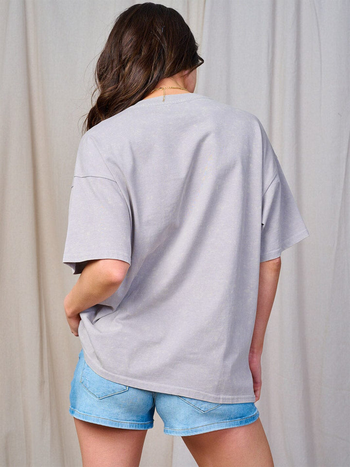 WOMEN'S SHORT SLEEVE STUDS DETAILED TOP