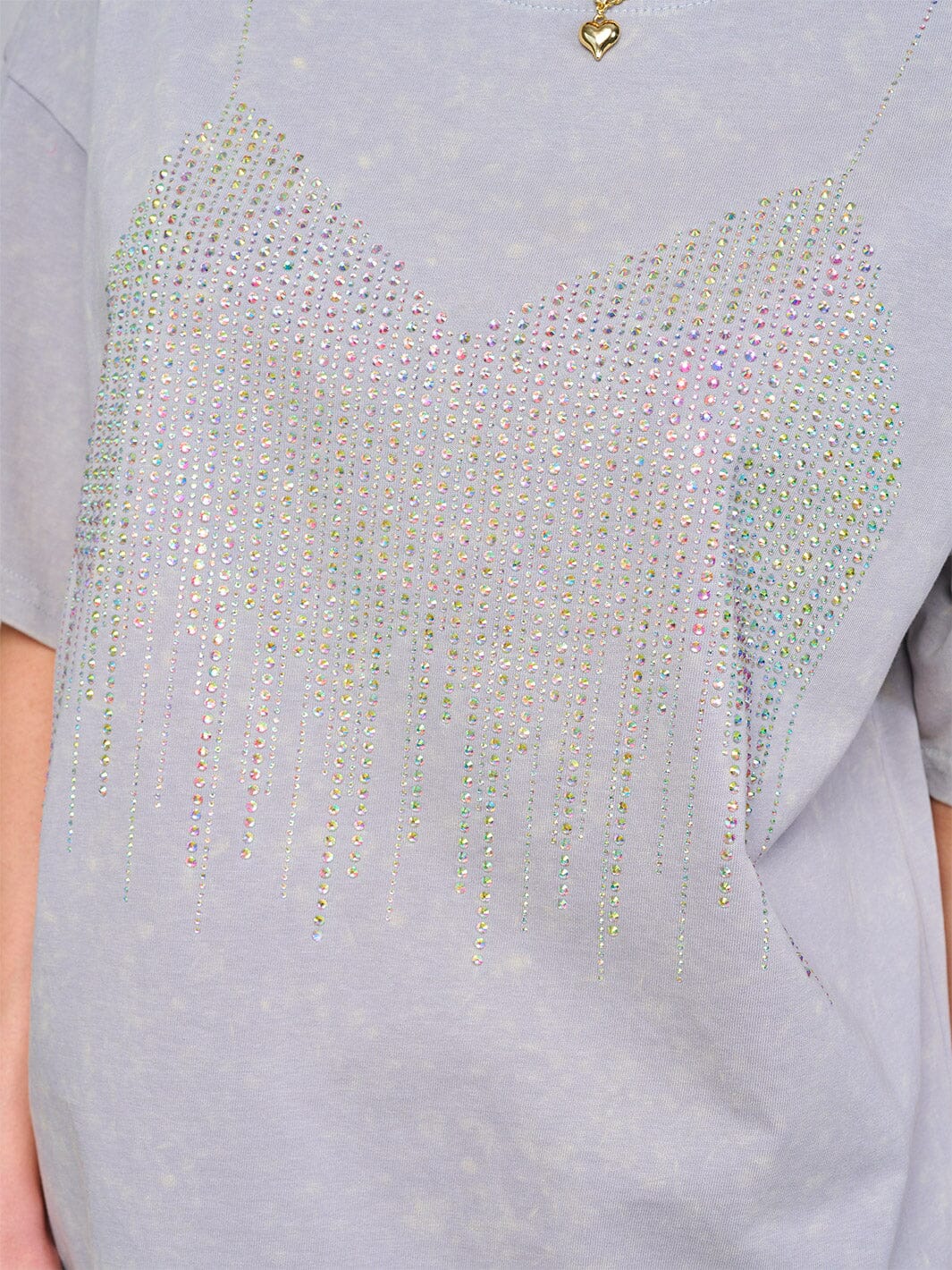 WOMEN'S SHORT SLEEVE STUDS DETAILED TOP