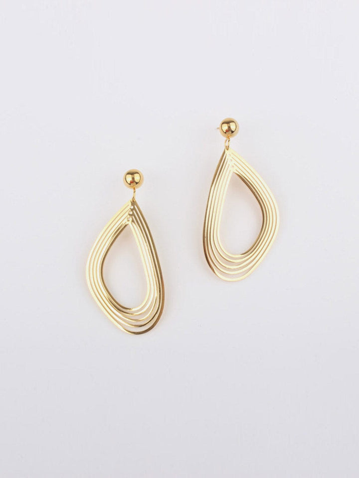 FASHION STAINLESS STELL GOLD DROP EARRINGS