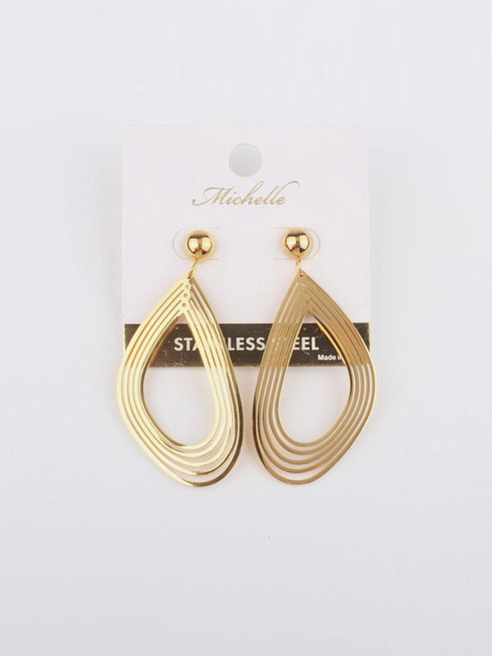 FASHION STAINLESS STELL GOLD DROP EARRINGS